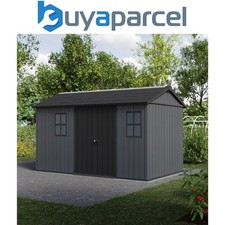 Image of Keter Newton Plus 13 x 7.5ft Outdoor Garden Storage Shed Grey Wood Effect Resin