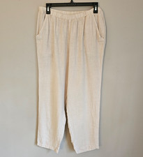 Matchpoint 100% Linen Womens M Pull On Elasti...