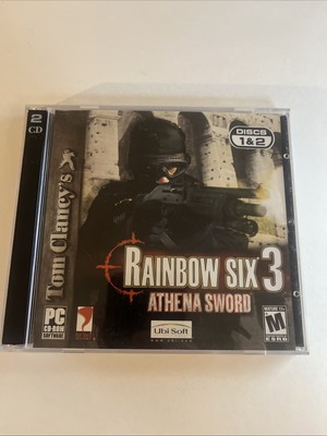 Rainbow Six 3 Athena Sword PC (2003, 2 Disc Set)  CIB Both Discs & Serial