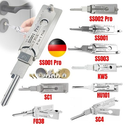 2-in-1 Edelstahl Schlüssel Decoder Präzision Haken und Pickup Handwerkzeug