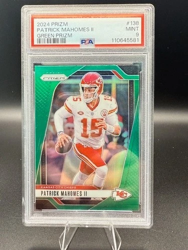 2024 Panini Prizm - Patrick Mahomes II #138 Green Prizm PSA 9