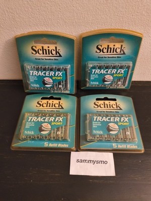 Schick Tracer FX Sport Razor Blade Refill 5 Count , x4 Discontinued 20 total
