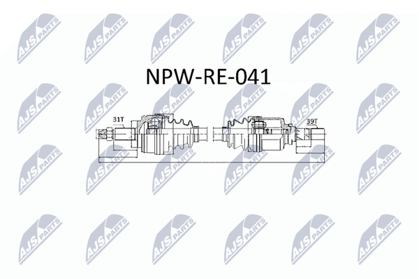 NTY Antriebswelle NPW-RE-041 Passend FüR Nissan Opel Renault-image