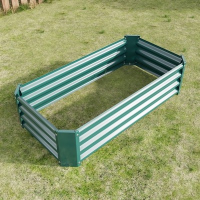 Raised Garden Bed, Over Floor Planter Flower Box Green 4×2×1 ft Easy Assembly