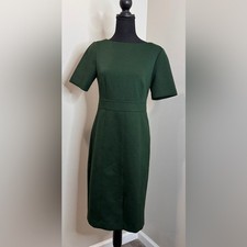 Ann Taylor Forest Green Sheath Dress Size 4 Career Workwear