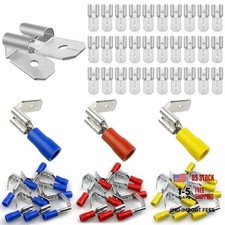 60 Pcs Double Piggyback Spade Connectors, 1/4 inch Dual Formula Female Adapter