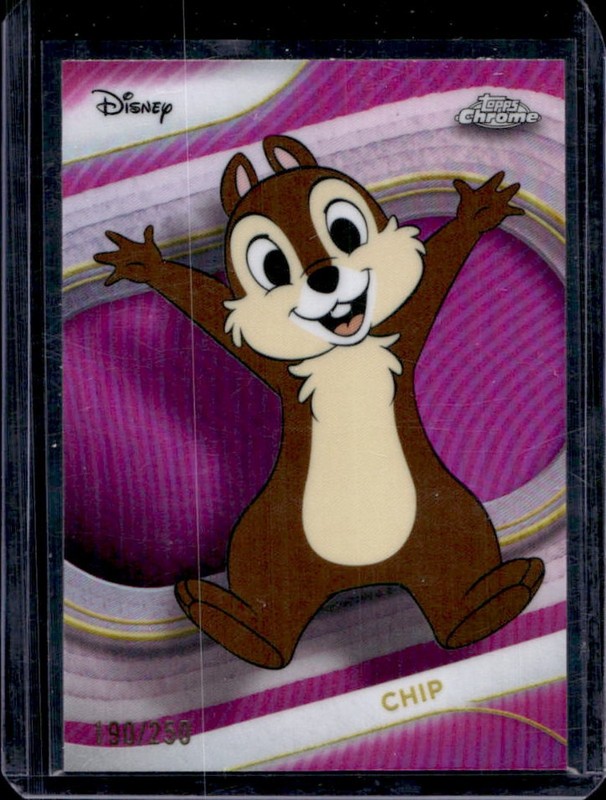 2025 Topps Chrome Disney Chip Pink Refractor #/250