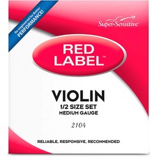 Super Sensitive Red Label Series Violin String Set 1/2 Size, Medium