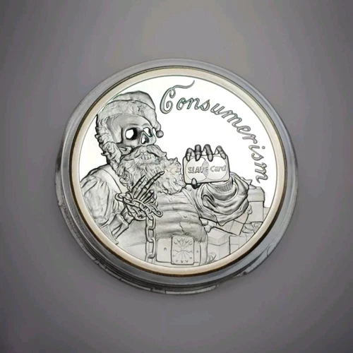 2017 Consumerism Master Card Silver Shield Proof 2oz .999 Silver Round Rare