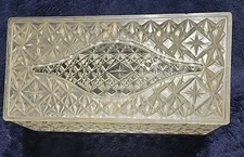 Vintage Trelawney 1963 Acrylic Atomic Starburst MCM • Diamond Cut Tissue Box