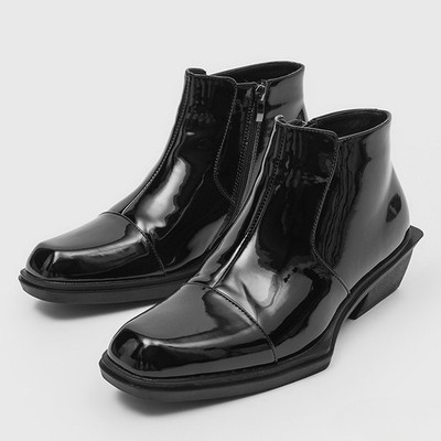 Chelsea Men's Cuban Heel Faux Leather Ankle Boots Dress Formal Shoes Britain OL