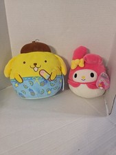 Squishmallows New With Tags Hello Kitty Set Of 2 Melody &pompompurin