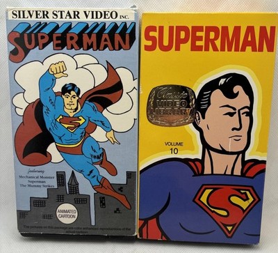 SUPERMAN VHS Lot Animated cartoons Silver Star video And Classic Video Library