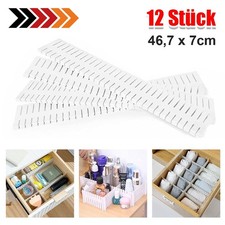 12 Stück Schubladenteiler Schubladeneinteiler Fachteiler Zuschneidbar 46.7 x 7cm
