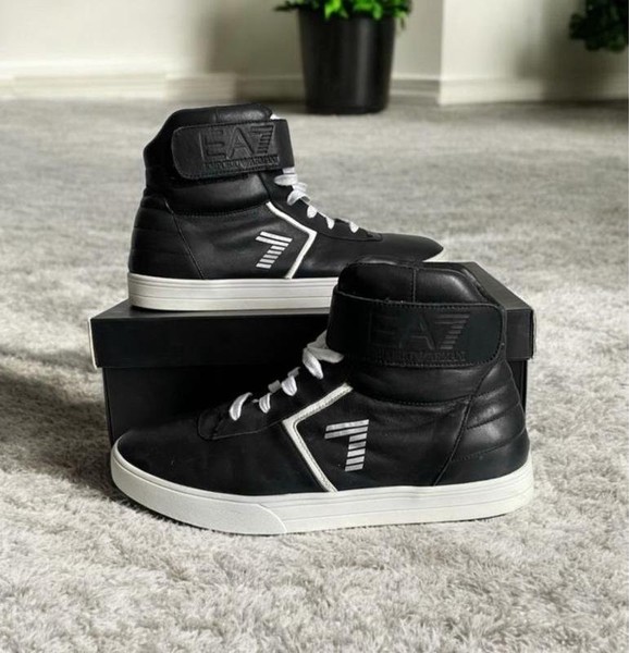 Men Emporio Armani Boots Black Leather 43