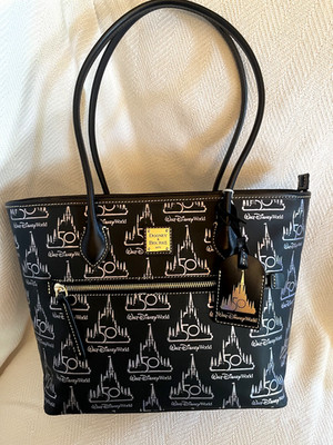 Dooney & Bourke Walt Disney World 50th Anniv Large Nugget Tote Black Castle NEW