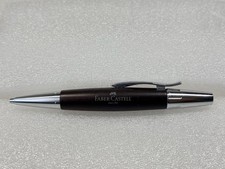 Penna a sfera Faber Castell E-Motion in legno - marrone scuro, cromo lucido 148381