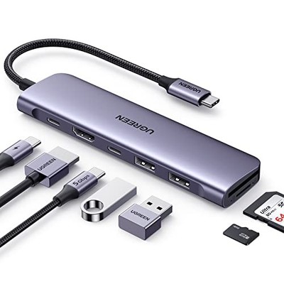 UGREEN 7-in-1 USB-C Hub, 4K HDMI, 100W PD Charging, USB-A & USB-C Ports for