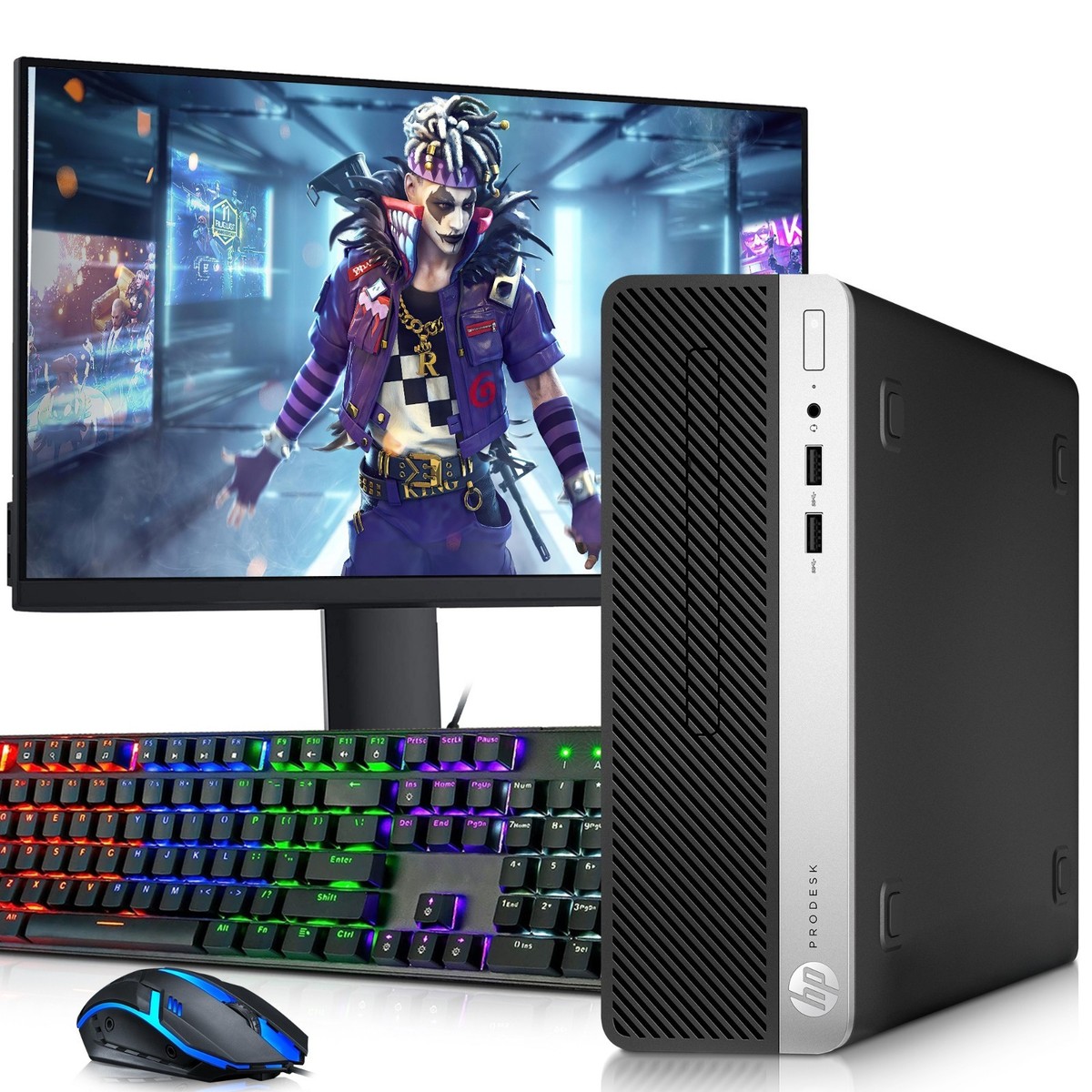 HP 400 G5 SFF Gaming PC Core i5-8th 16GB RAM 512GB SSD HDD 24