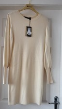 Vero Moda VMHOLLYKARISPUFF Wool Birch Midi Dress  Size L/UK12 #Cute #Soft #Cosy