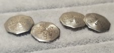 Antique SOLID 10K GOLD & Platinum? Etched Art Deco 1-inch Cufflinks ~ NO RESERVE