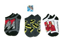 Little Girls Boys 3 Three Pair Justice League No-Show Socks Comics