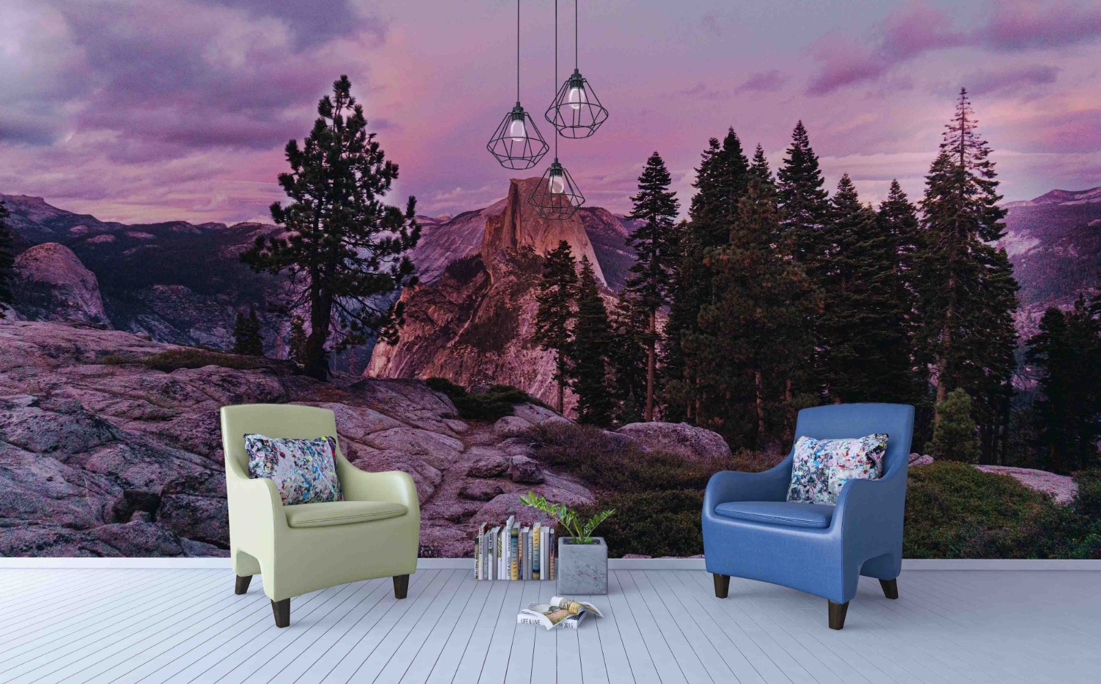 3D Sky Mountains Forests Landscape Wall Murals Wallpaper Murals Wall Sticker