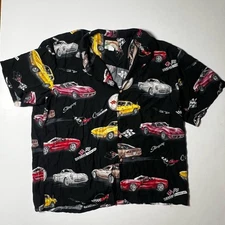 Paradise Found Chevrolet Corvette Stingray Black Hawaiian Shirt Men’s 2X