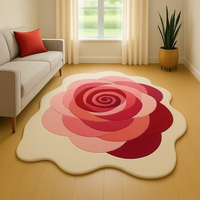 Rosette Bloom - Handgetuftet mit skulpturaler Kante Teppich Rug