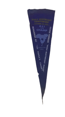 Original Vintage Muhammad Ali vs. George Foreman Boxing Pennant, Zaire 1974  