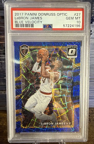 2017-18 Panini Donruss Optic LeBron James #27 Blue Velocity Prizm Cavaliers Heat