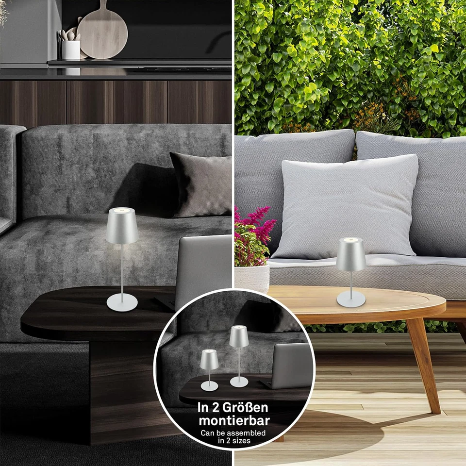 - Lampada Da Tavolo LED Senza Fili Con Touch, Ricaricabile, a Batteria, Regolabi - Immagine 3 di 4