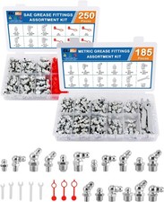 435PCS Grease Fittings Assortment, SAE & Metric Hydraulic Grease Zerk Assortment