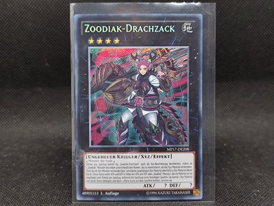 TCG Yu-Gi-Oh Zoodiak-Drachzack MP17-DE208 1.Auflage De Secret  rare