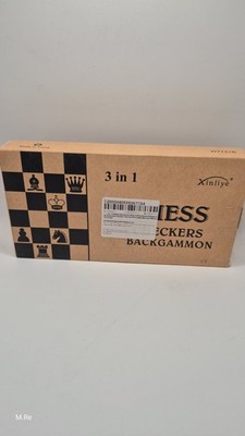 3 in1 Backgammon,Schach, Checkers, Chess, Gesellschaftsspiel, Ovp, Unbenutzt 