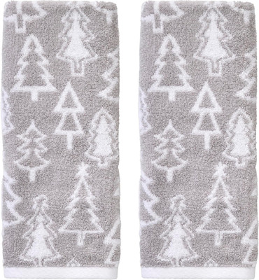 SKL Home Christmas/Winter Mod Tree 100% Cotton Premium 2-Piece Hand Towel Set, 4
