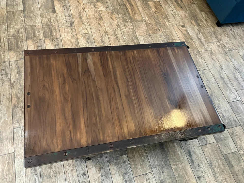 railroad cart coffee table - Image 4 of 4