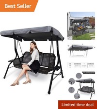 Waterproof Gray Swing Chair Canopy Replacement for Garden Patio
