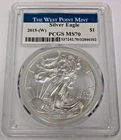2015 W American Silver Eagle Uncirculated PCGS MS 70 SATWPM
