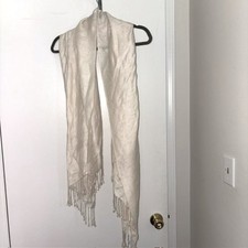 Authentic Cream Silk  Pashmina Scarf