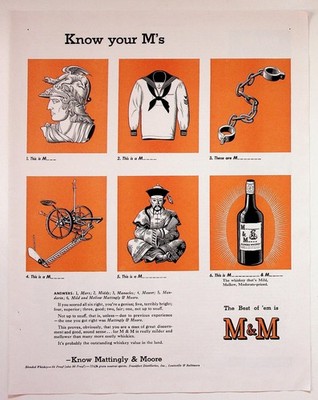Mattingly & Moore M&M Whiskey Vintage Magazine Ad 1940s 1950s Original Print