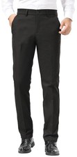 Mens Slim Fit Stretch Khaki Dress Pants Wrinkle Free 33x30 Black