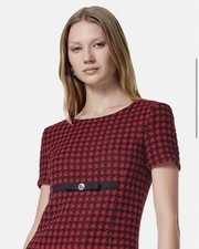 Versace Tweed A-Line Mini Dress, Size 36 48% Pure Virgin Wool 46% Viscose U6322