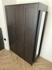 IKEA Rakkestad Wardrobe 3 Doors Black (pre-built), 6 Months Old, Incl. Mirror