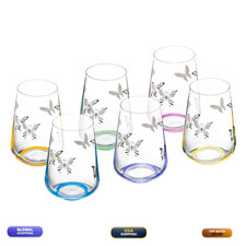 Barski Double Old - - - Set Of 6 - On Bottom Of The Glass Made