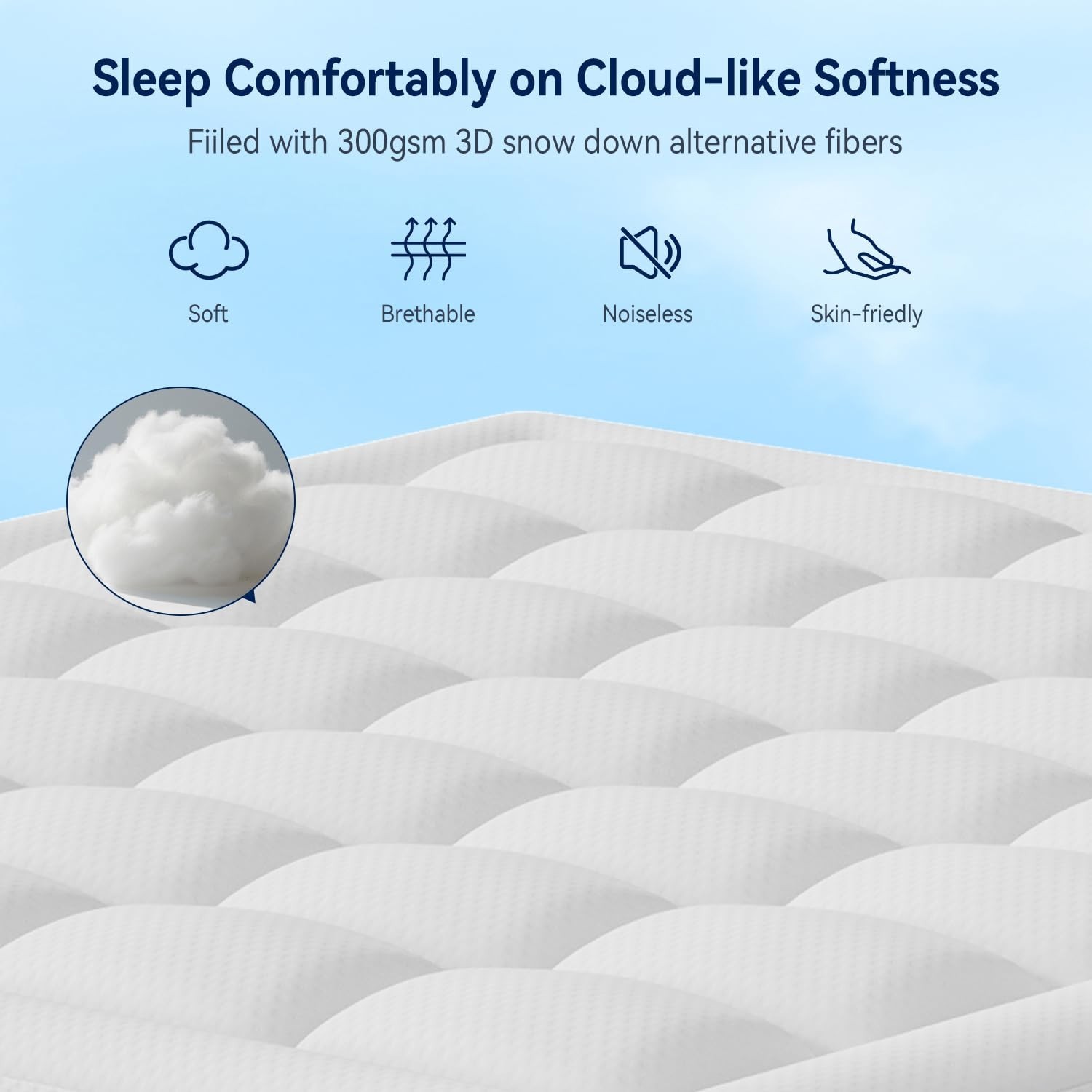 ELEMUSE 3 Inch Cooling Memory Foam Mattress Topper King, 2 Inch Pressure-Reli...