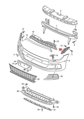 Genuine VW Scirocco 138 Guide Profile side Right 1K8807184C