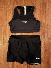 Zoot Triathlon Cycling Women s S Padded Shorts 3" inseam XS Bra Top Set Black