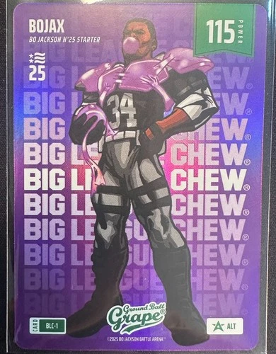BOJAX (BO JACKSON) 2025 BO JACKSON BATTLE ARENA NATIONAL FOIL ALT GRAPE #BLC-1
Opens in a new window or tab