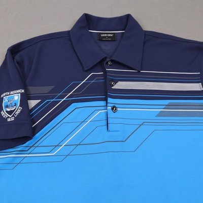 Galvin Green Polo Shirt Mens Large Blue North Berwick West Links Golf Stripe